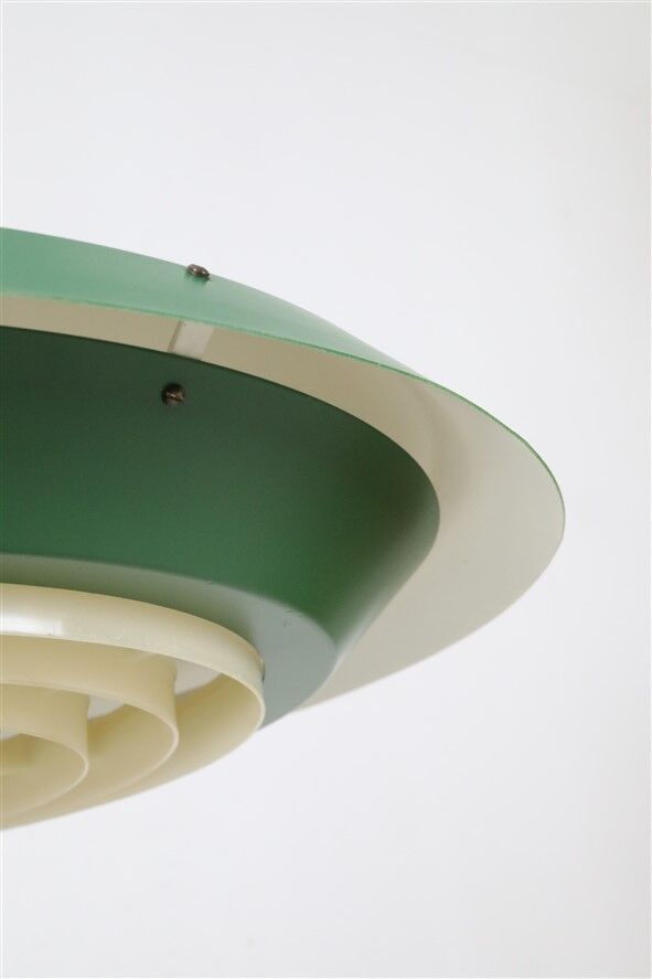 Rare big Lyfa Space Age pendant lamp / Mid-century Danish modern design / 1960s / 1970s / green