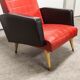 Paire de fauteuils rockabilly pieds compas 60