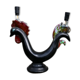 Lampe zoomorphe coq noir