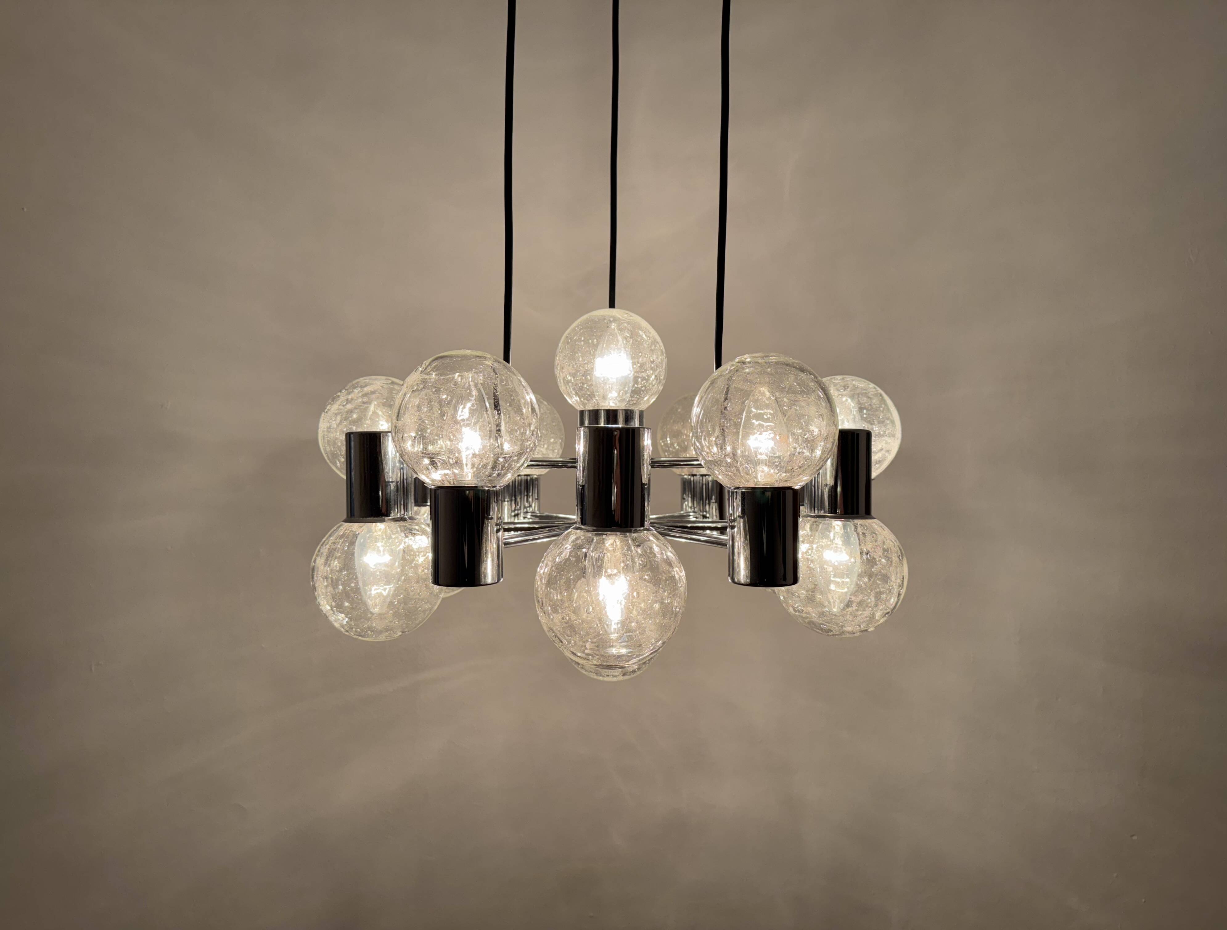 Chromed 1970s Sputnik Chandelier by Doria