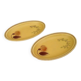 1960s 2 dishes Ateliers du Revernay France (Digoin Saône-et-Loire) Matte stoneware