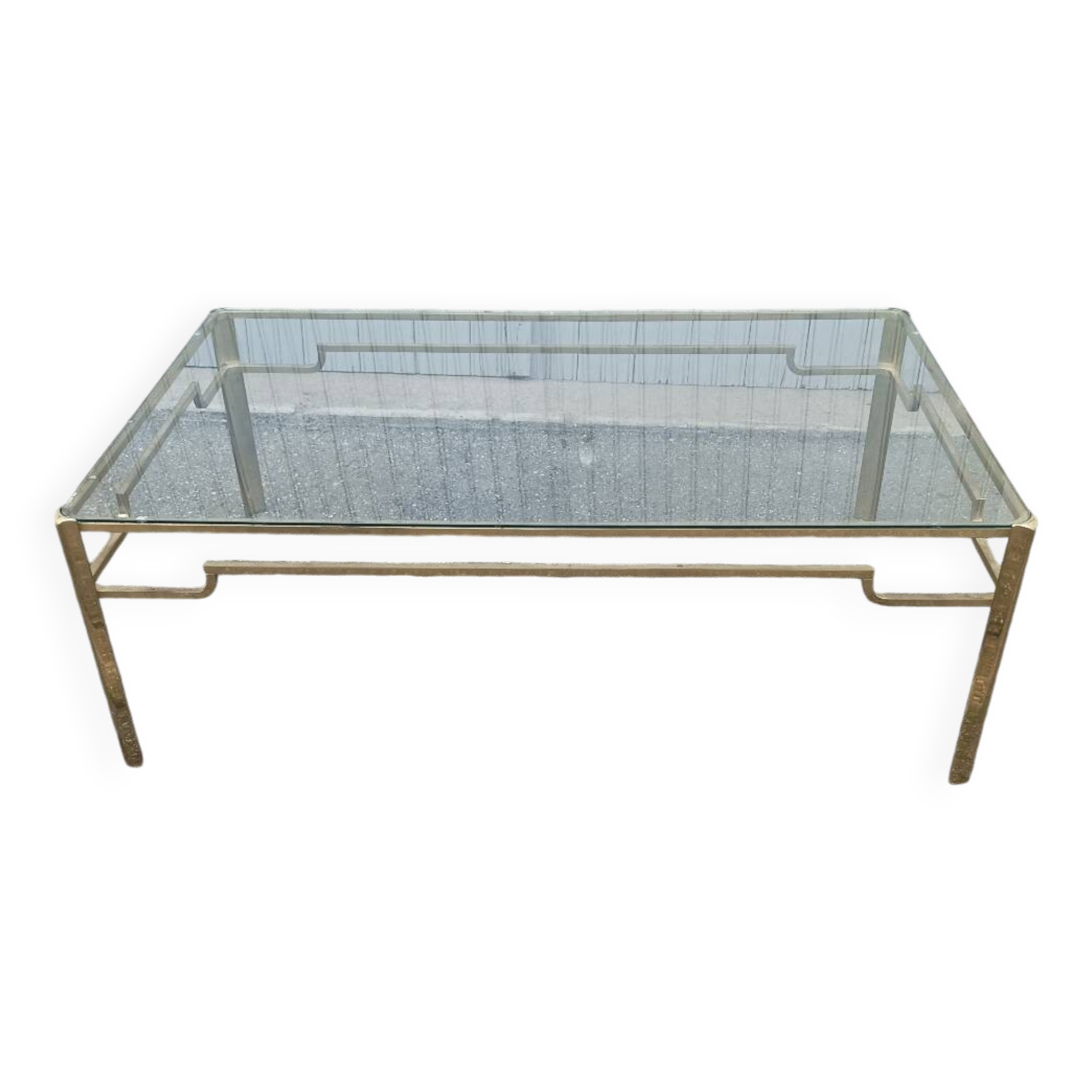 Bronze and glass coffee table