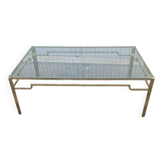 Bronze and glass coffee table