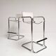 Set of 2 leather bar stools attributed to Mart Stam, 1970s