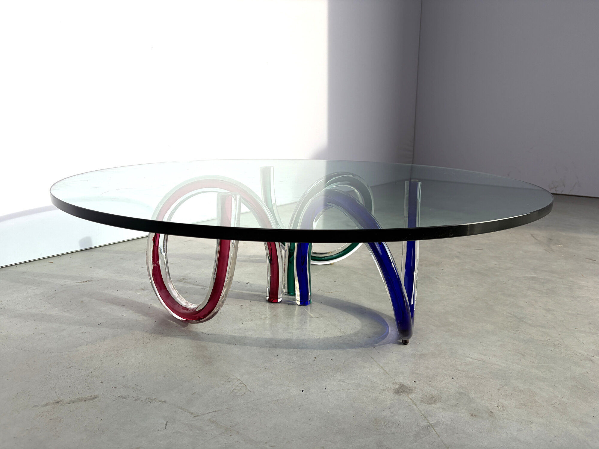 Murano glass coffee table by Maurice Barilone, 1980s