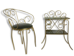 Ensemble fauteuil et son guéridon