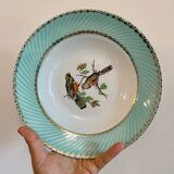 Set of 8 hollow plates vinatge with bird decorations