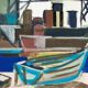 Swedish Oil on Panel – “Harbour Motif with Boats” by Hannes Glaeser