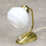 Mid-Century Italian Brass and Opaline Table Lamp