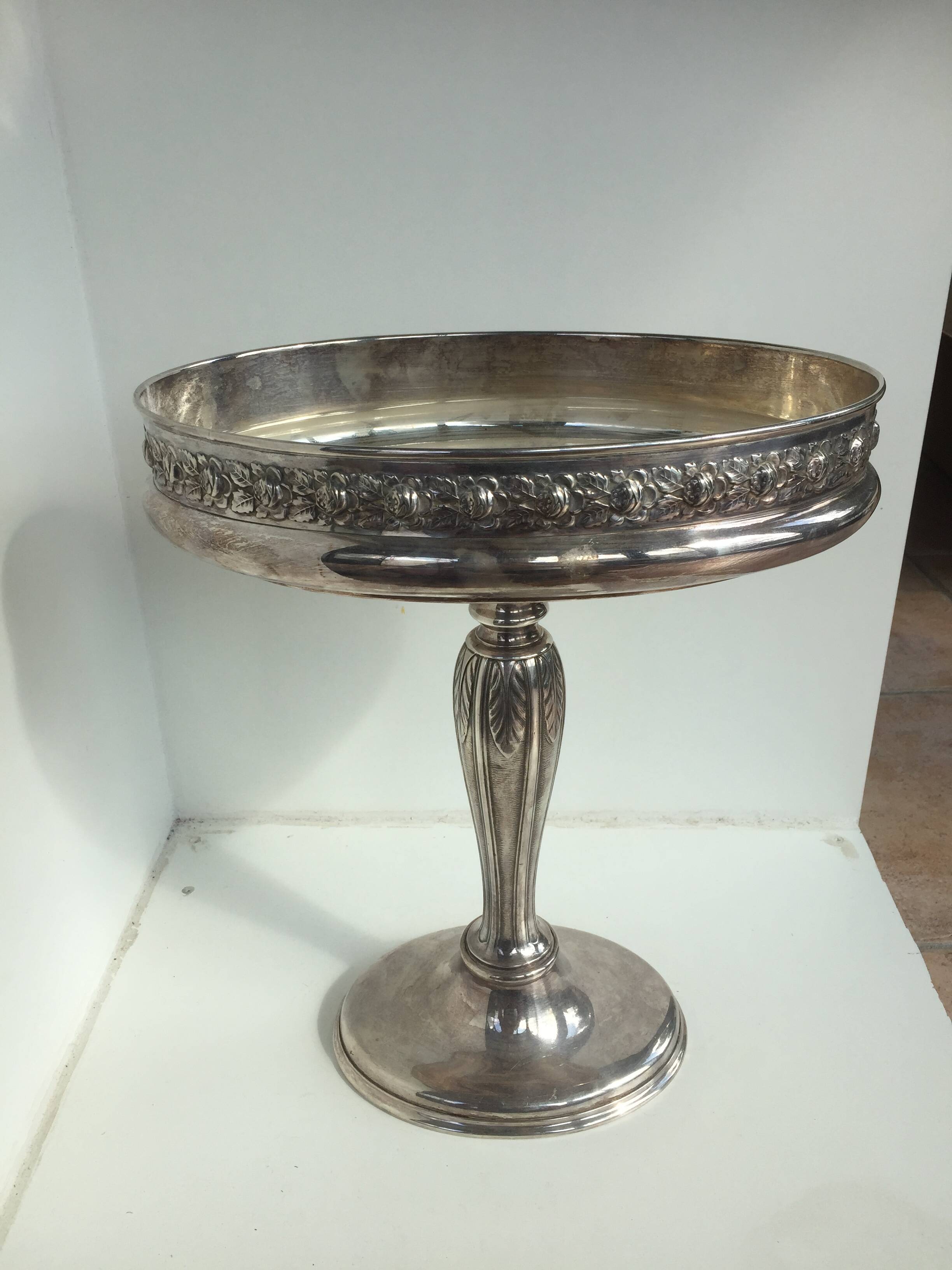 Fruit cup on silver metal stand
