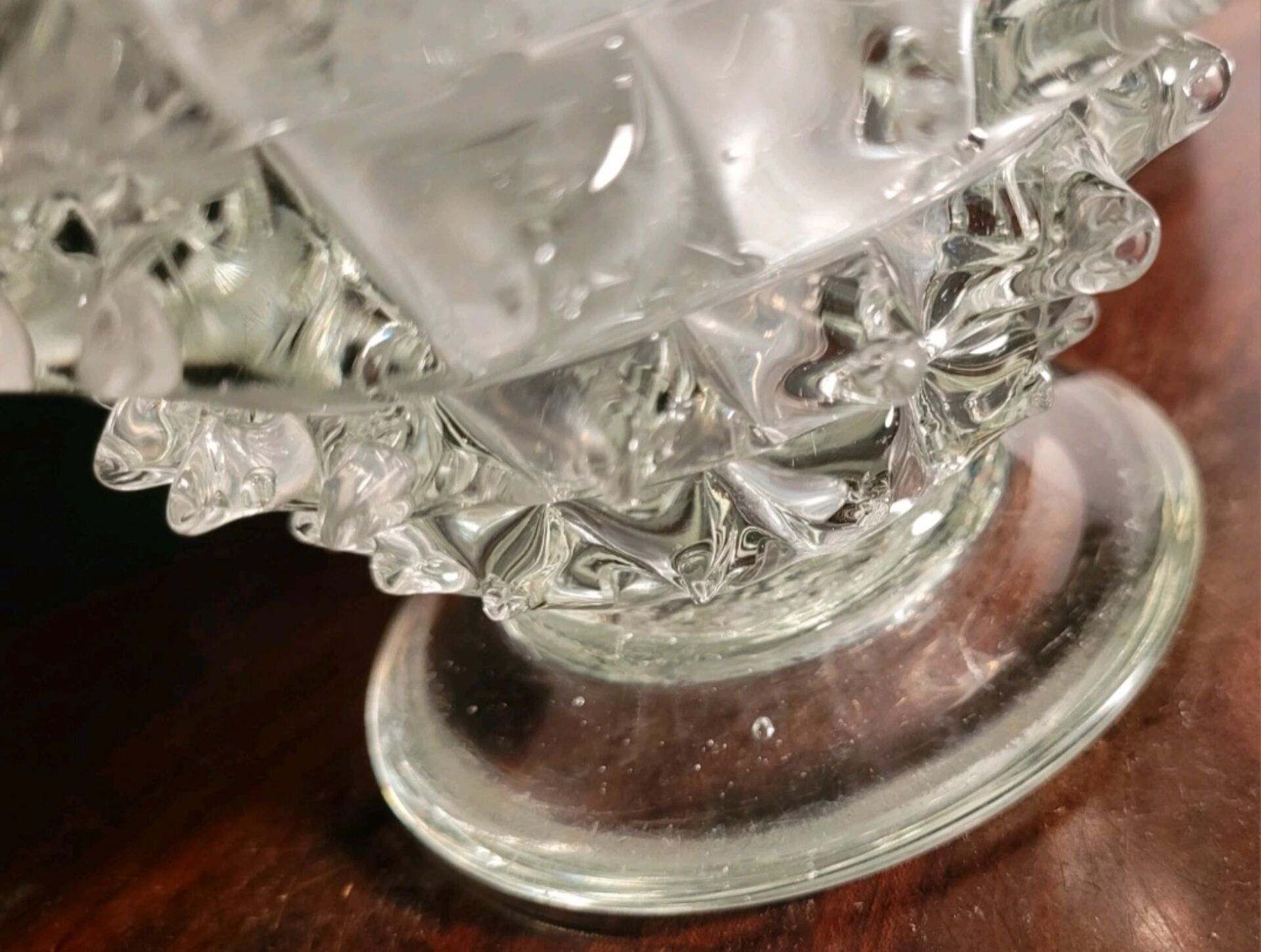 Rostrato vase in clear Murano glass by Barovier & Toso, Italy, 1930s