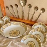 Service à dessert La S. Marco métal argenté et porcelaine