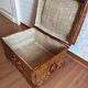 Ancient wicker, rattan and bamboo chest