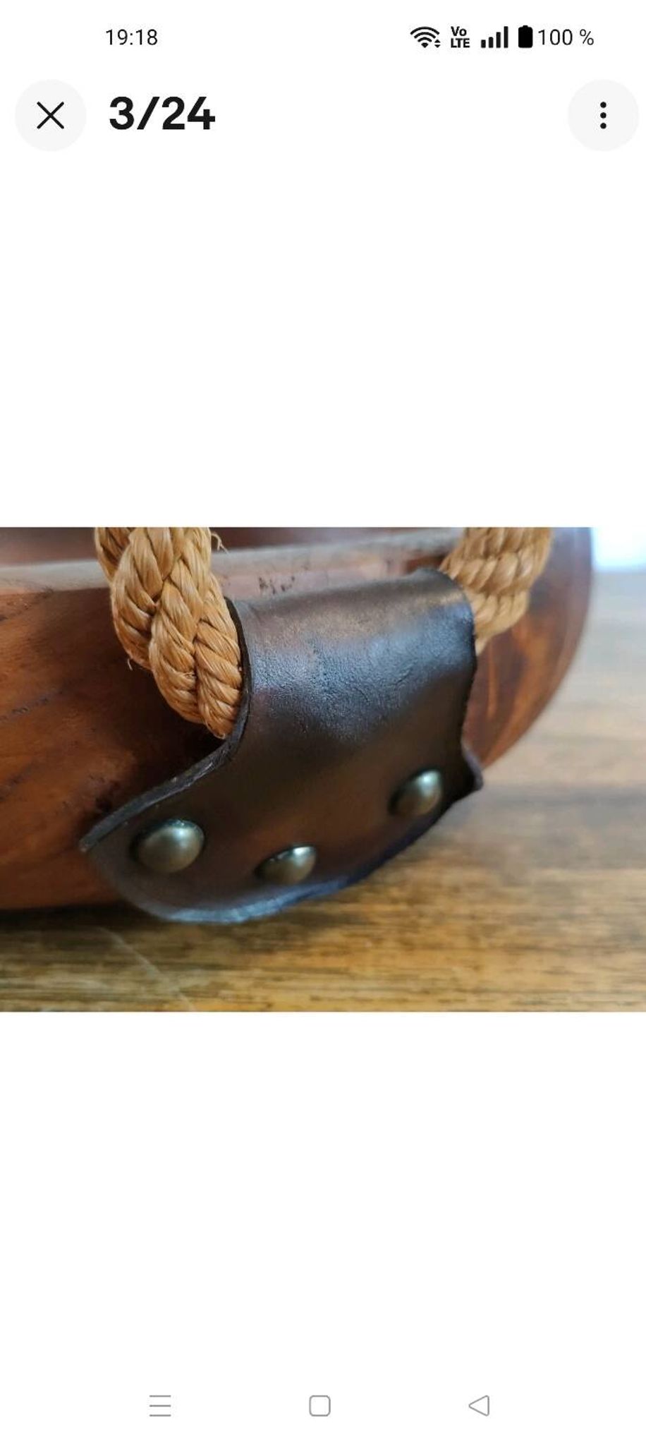 Adrien Audoux and Frida Minet rare basket in solid oak and cordage.
