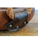 Adrien Audoux and Frida Minet rare basket in solid oak and rope