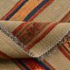 Beige & Orange Striped Wool Kilim Rug, 120x146 Cm