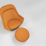 Model 1705 easy chair and ottoman set by Warren Platner for Knoll