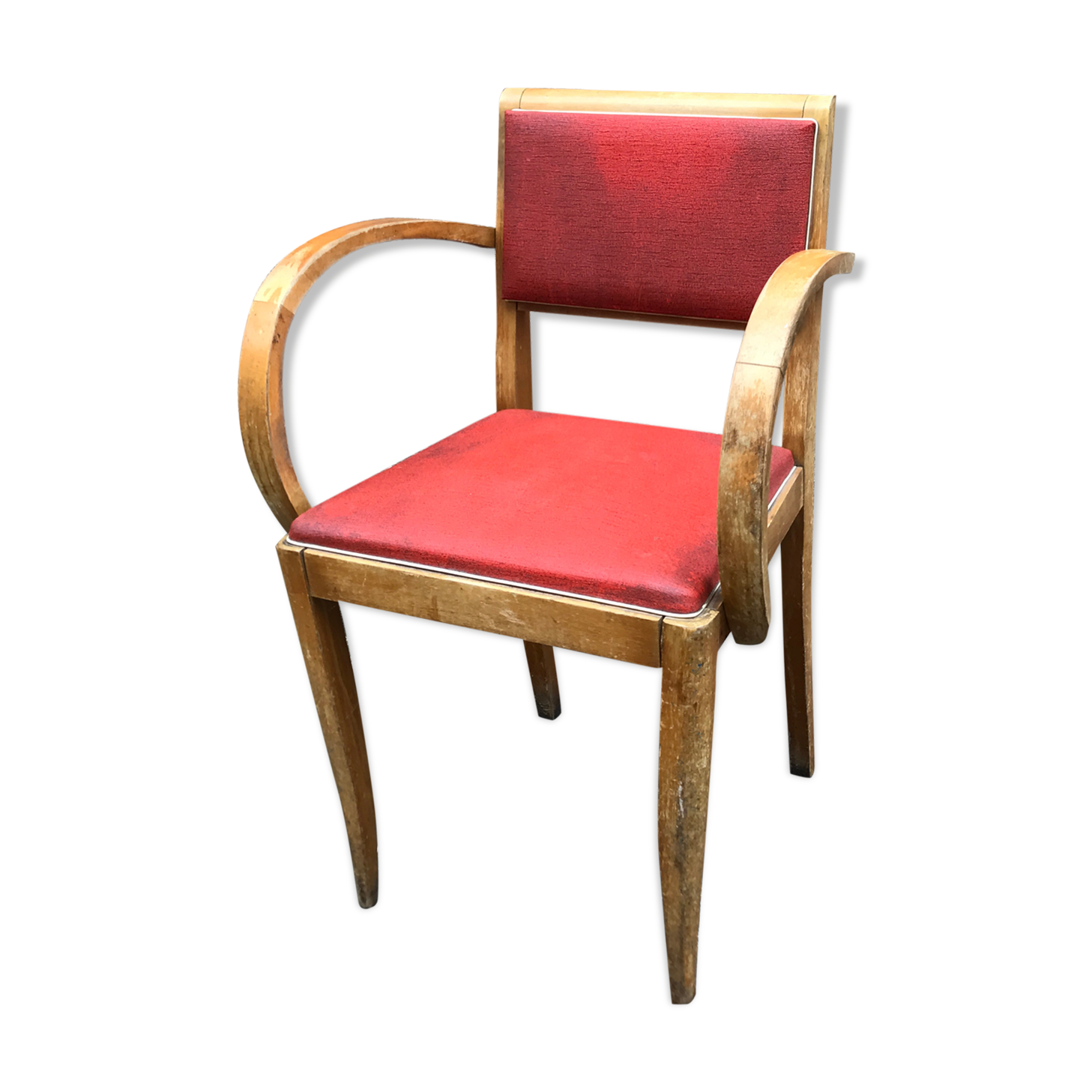 Chair bridge beech wood ska red 1950 vintage