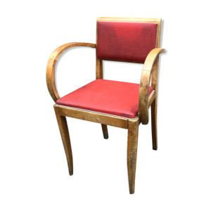 fauteuil bridge bois - rouge