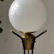 Vintage Italian Brass Floor Lamp in the style of Stilnovo, three legs, opaline