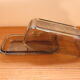Black amber glass butter dish from lever