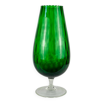 Haut vase en verre d’Empoli, Italie, 1970