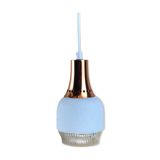 Vintage space age copper and opaline hanging lamp