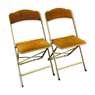 Lot of folding velvet chairs