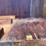 Modernist wooden desk with compass feet 1950