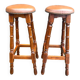 Pair of studded leather bar stools