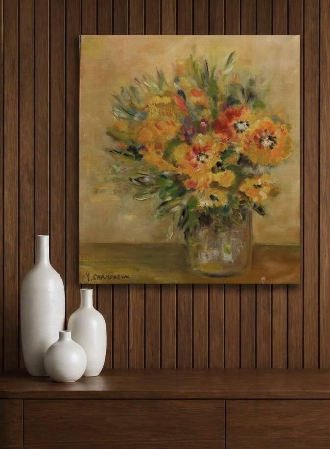 Oil painting on canvas Bouquet of flowers