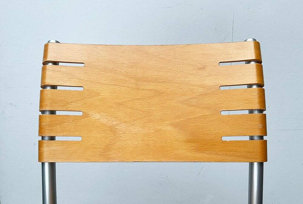 Postmodern chair in metal and wood by Ruud Jan Kokke for Harvink, 1990s.