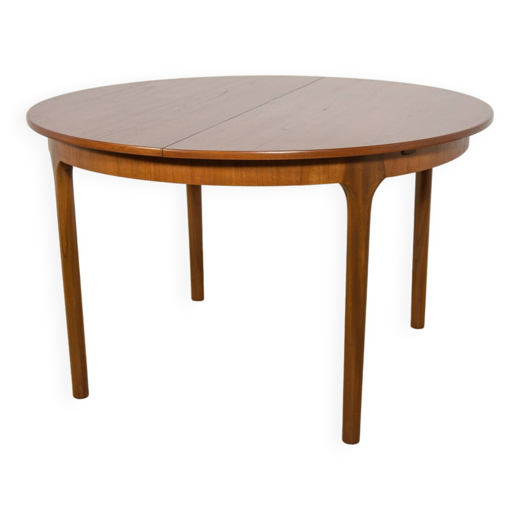 Table à manger ronde extensible du milieu du siècle de McIntosh, Grande ...