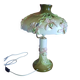 Orchid-patterned earthenware table lamp