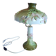 Orchid-patterned earthenware table lamp