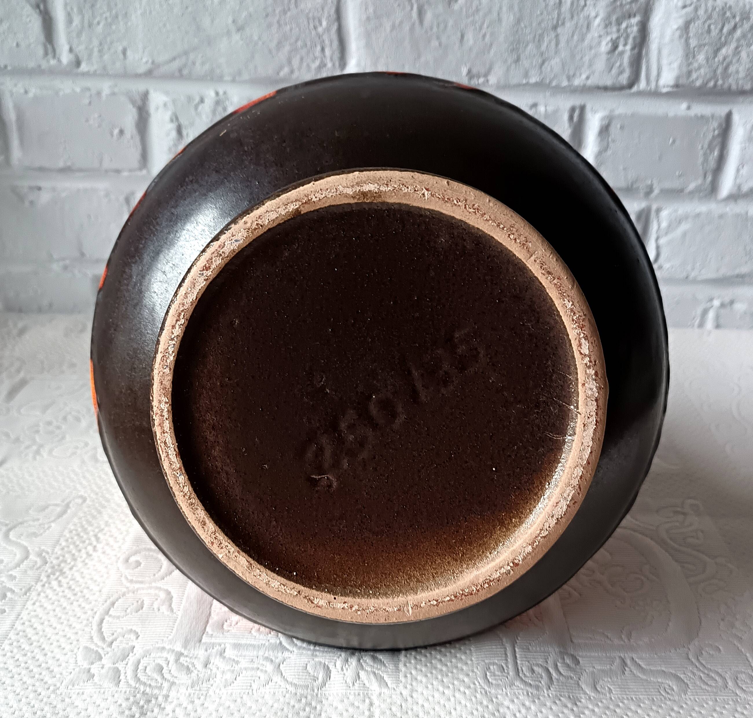 Large baluster ceramic vase, West Germany, Fat Lava 1970 vintage