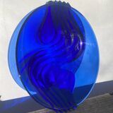 Designer blue glass dish