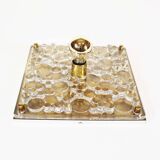 Large vintage murano glass flush mount light by Neuhauss