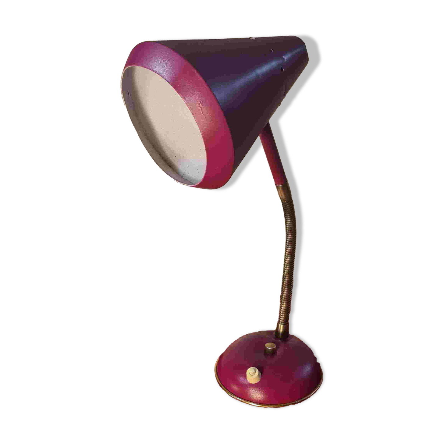 1960s fuchsia flexible desk lamp ok, 30x23 very pretty