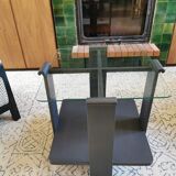 Art deco coffee table in wood and glass