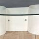 Coffee table in white lacquered steel and glass top 1970s