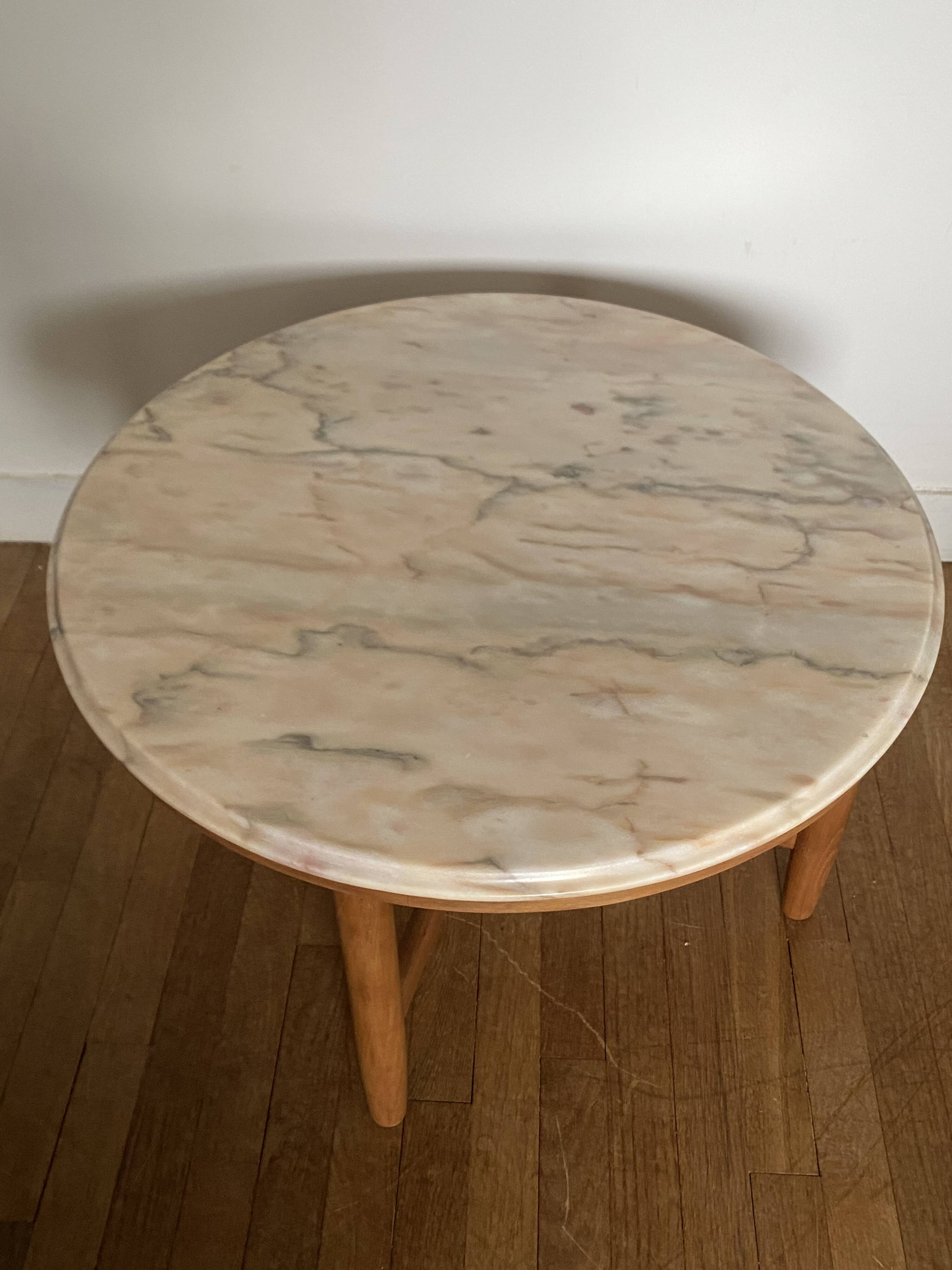 Vintage pink marble coffee table