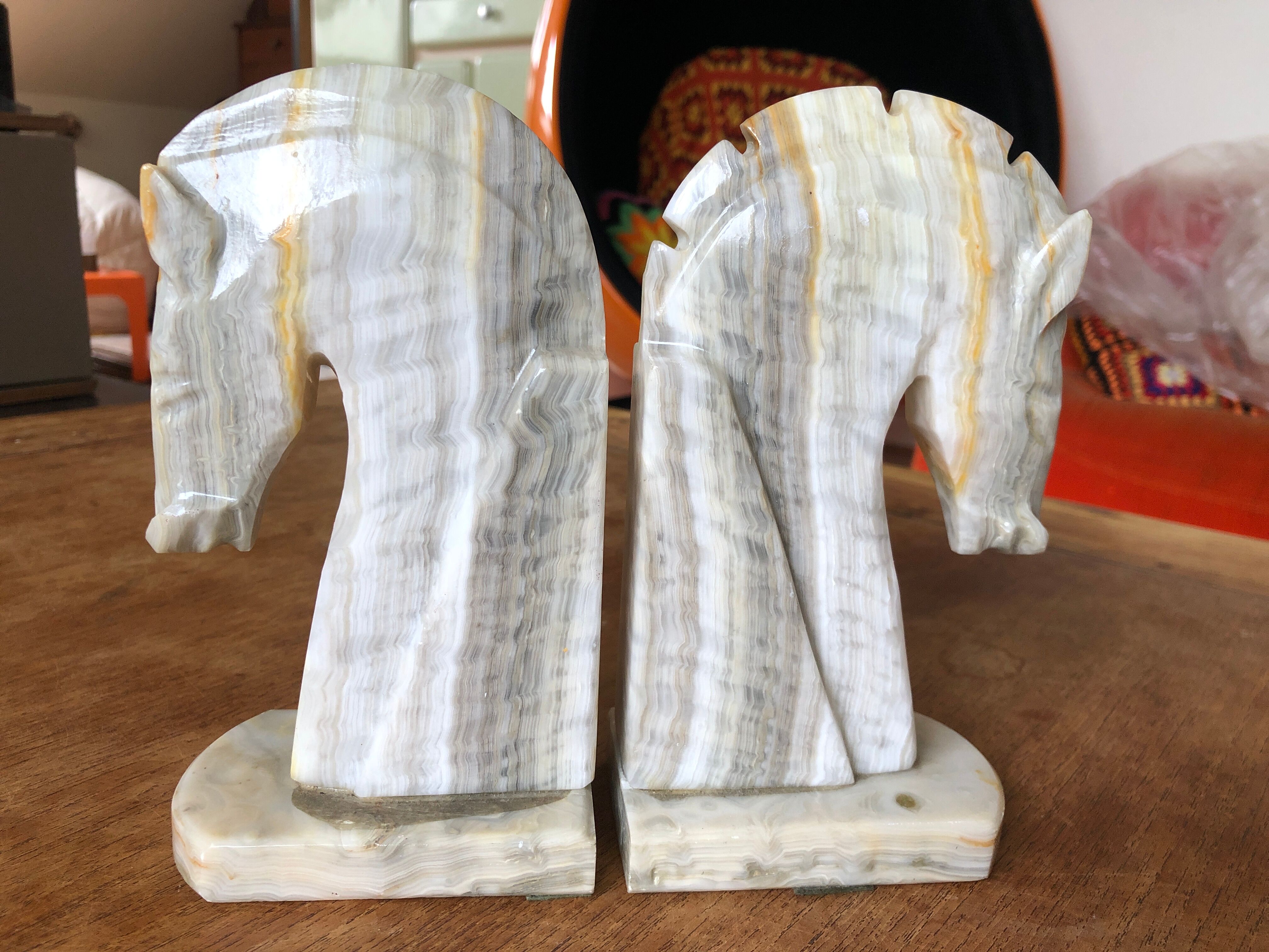 Greenhouse book art deco zoomorphic horse head in marble onyx