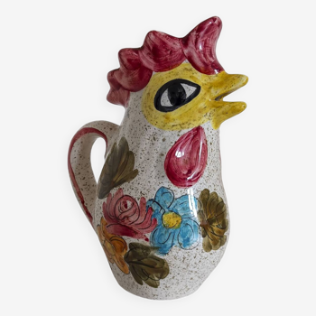 Zoomorphic pitcher in the shape of a rooster - Ceramic Italy Mascarucci Gradara vintage 70s