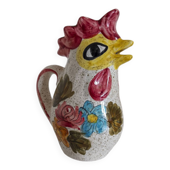 Zoomorphic pitcher in the shape of a rooster - Ceramic Italy Mascarucci Gradara vintage 70s