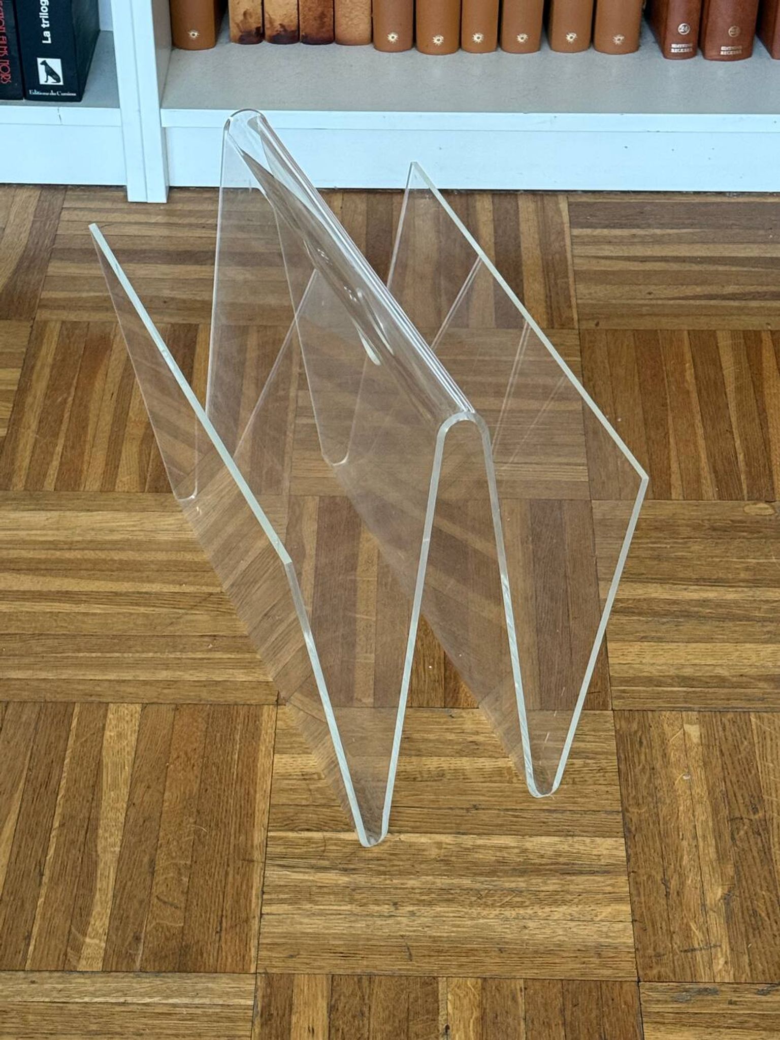 Vintage plexiglass magazine rack