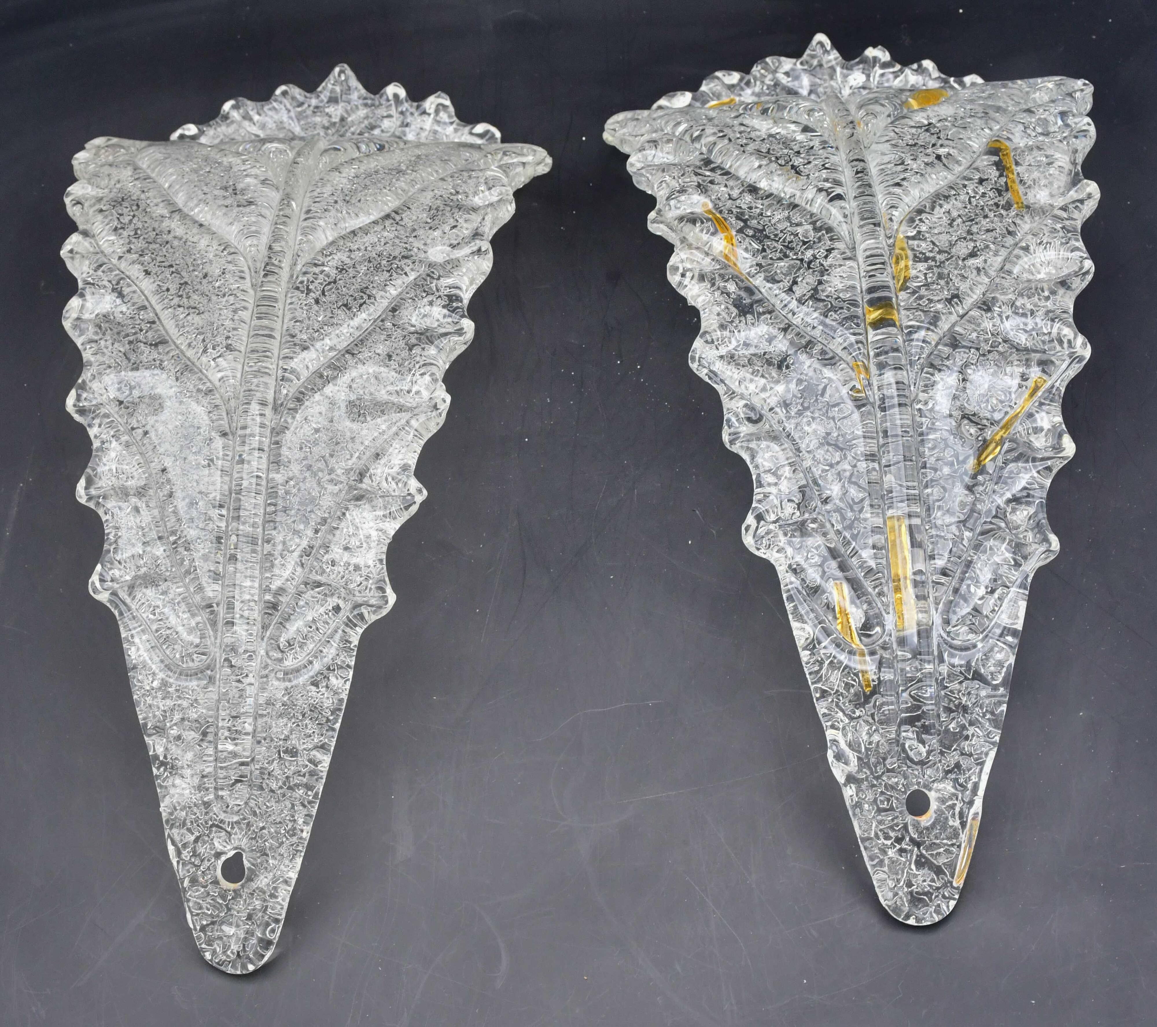 Splendid large size Italian Murano glass yellow and transparent ceiling light