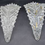 Splendid large size Italian Murano glass yellow and transparent ceiling light