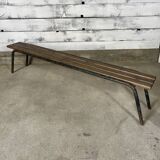 Old bench in steel and wood