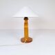 Mid-century modern sculptural table lamp in pine, 1970s.